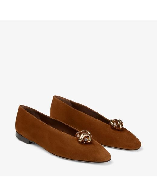 Jimmy Choo Brown Margot Flat