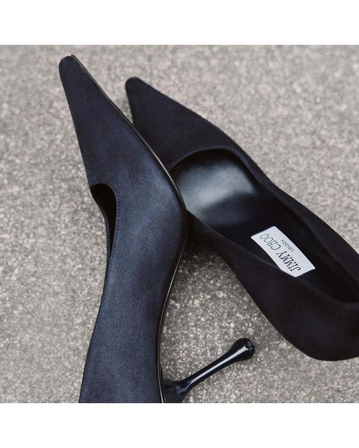 Jimmy Choo Blue Ixia 80 Suede Pumps