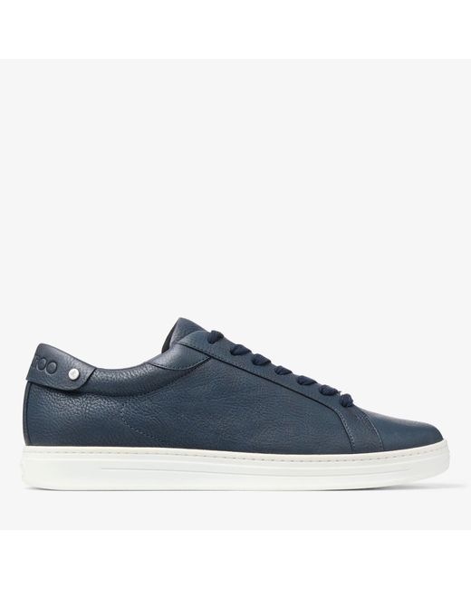 Jimmy Choo Blue Rome M Logo-Embossed Leather Low-Top Trainers for men