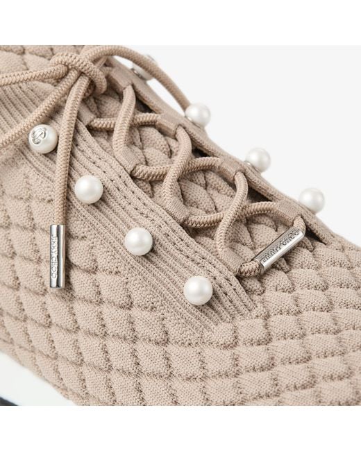 Jimmy Choo Natural Veles Knitted Sneakers