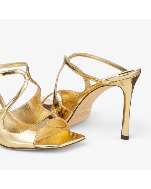 Jimmy Choo Metallic Anise 95 Leather Sandals