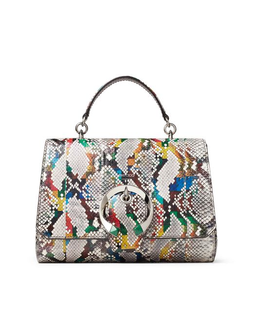Jimmy Choo Madeline Tophandle Multicolour Glossy Rainbow Elaphe Top