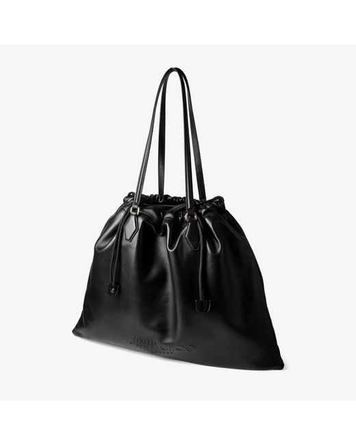 Jimmy Choo Black Drawstring Tote Large