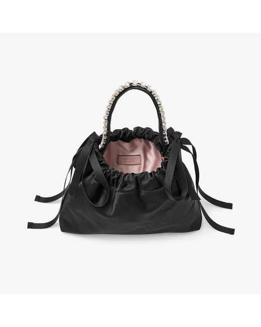 Jimmy Choo Black Drawstring Mini Top Handle