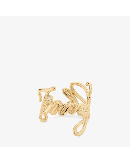 Jimmy Choo Metallic Logo Script Ring