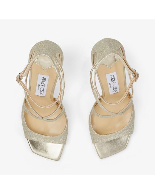 Jimmy Choo Metallic Azia 95 Glitter-Embellished Sandals