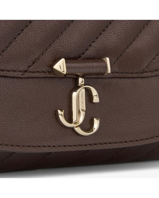 Jimmy Choo Brown Curve Wallet With Chain