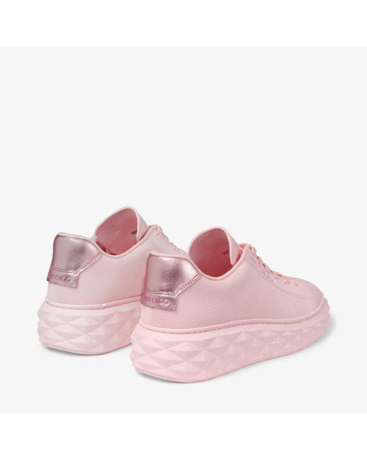 Jimmy Choo Pink Diamond Light Maxi Logo-embroidered Knitted Trainers