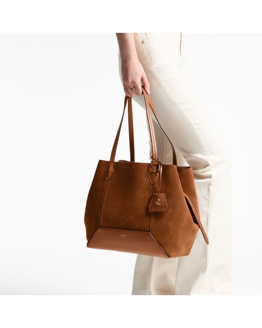 Jimmy Choo Brown Diamond Tote Medium