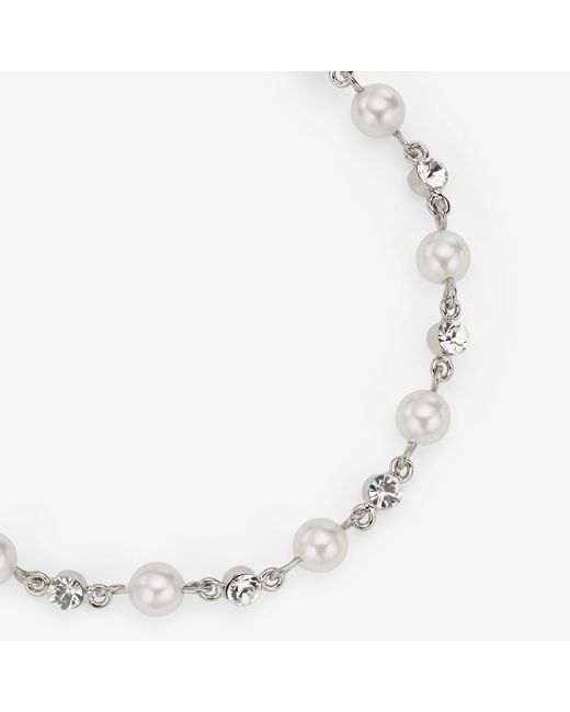 Jimmy Choo Metallic Pearl Crystal Anklet