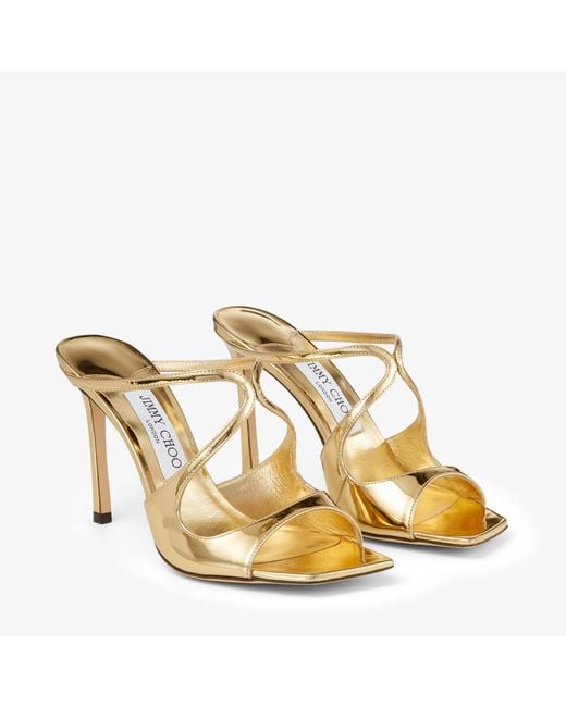 Jimmy Choo Metallic Anise 95 Leather Sandals