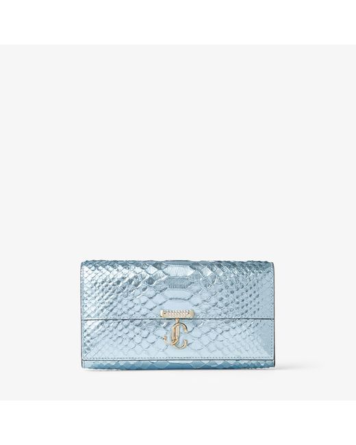 Jimmy Choo Blue Avenue Wallet With Chain