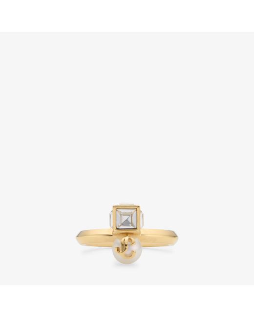 Jimmy Choo Metallic Jc Pearl Cube Ring