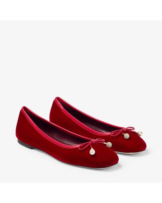 Jimmy Choo Red Elme Flat