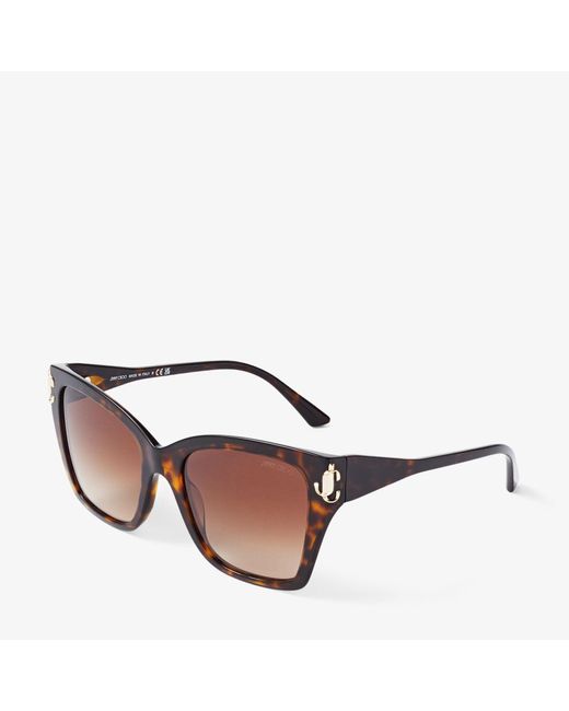Jimmy Choo Brown Kira Square-Frame Sunglasses