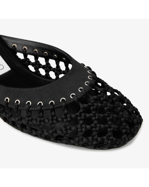 Jimmy Choo Black Pixie Mule Woven 50