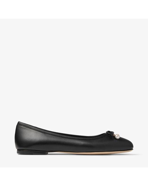 Jimmy Choo Black Elme Leather Flat