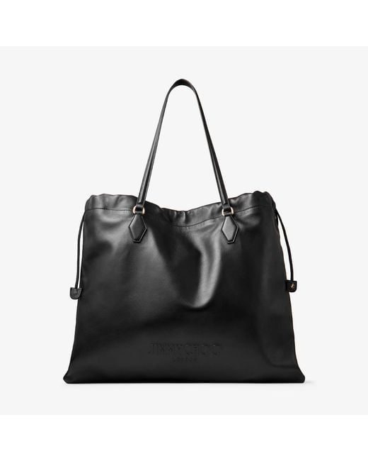 Jimmy Choo Black Drawstring Tote Large