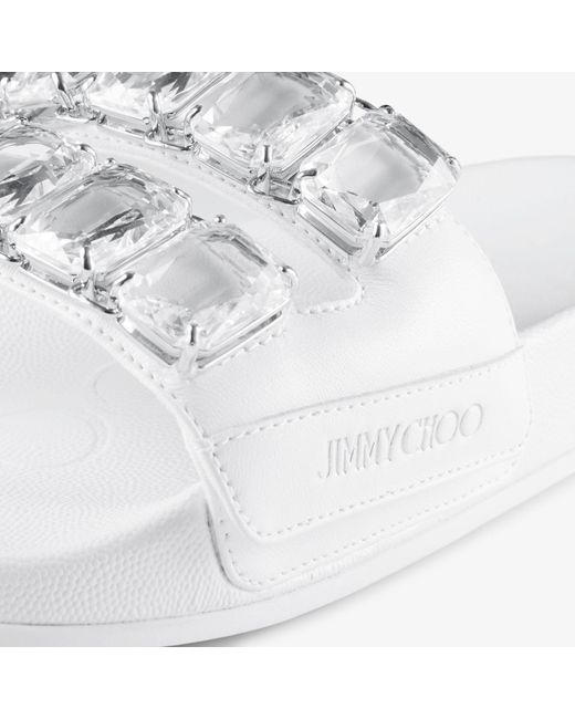 Jimmy Choo White Fitz Crystal