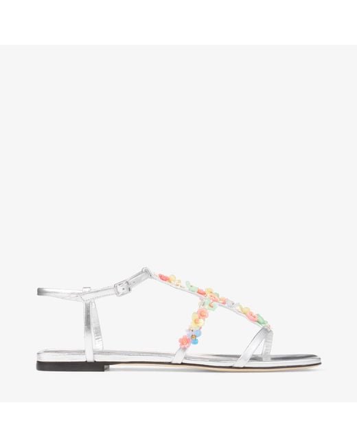 Jimmy Choo White Gwyn Daisy Flat
