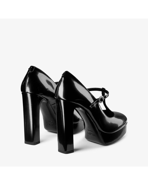 Jimmy Choo Black Marene 120 Leather Mary Jane Pumps