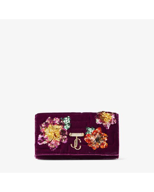 Jimmy Choo Red Avenue wallet with chain