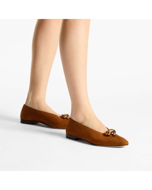 Jimmy Choo Brown Margot Flat