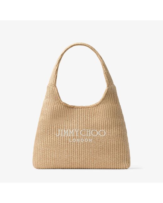 Jimmy Choo Natural Beach Diamond Hobo Medium