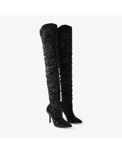 Jimmy Choo Black Lotta Over The Knee 100
