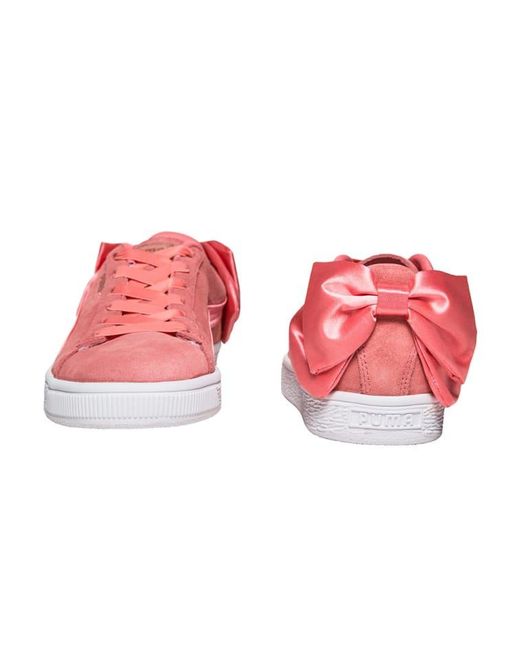 puma pink suede bow