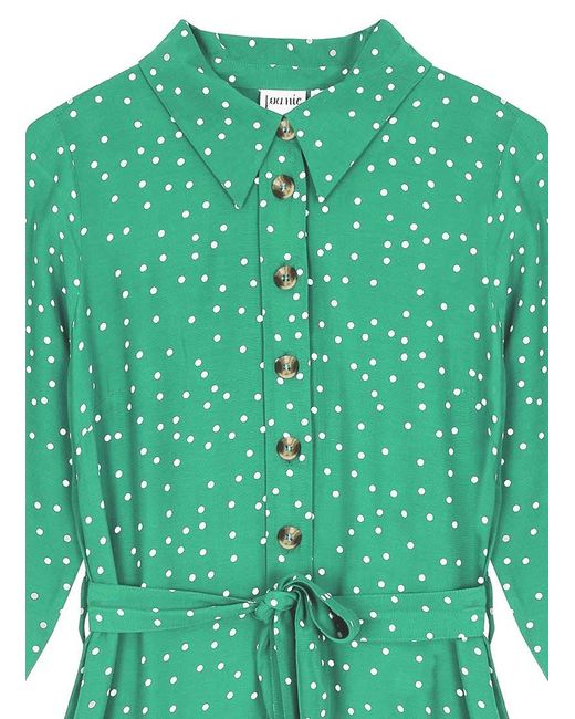 Joanie Green Clothing Mina Spot Print Button-Down Midi Dress