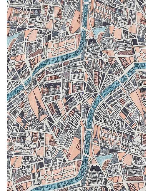 Joanie White Clothing Manon Parisian Map Print Button-Through Tea Dress