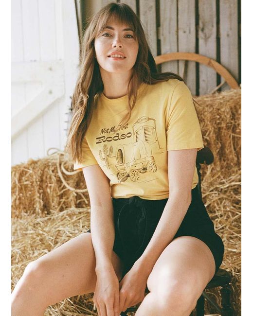 Joanie Yellow Clothing Boone Not My First Rodeo Western Slogan Tee