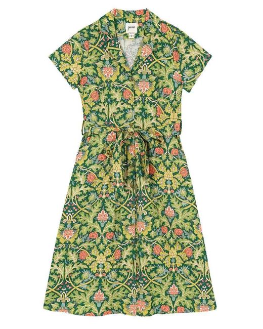 Joanie Pink Clothing Santo Art Nouveau Print Button-Down Tea Dress