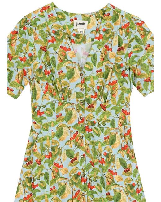 Joanie Blue Clothing Manon Cherry Print Button-Through Tea Dress