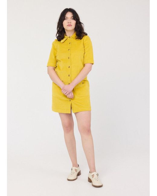 Joanie Orange Clothing Anderson Corduroy A-Line Shift Dress