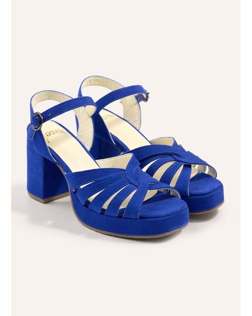 Joanie Blue Clothing Montpellier Suede Platform Sandals