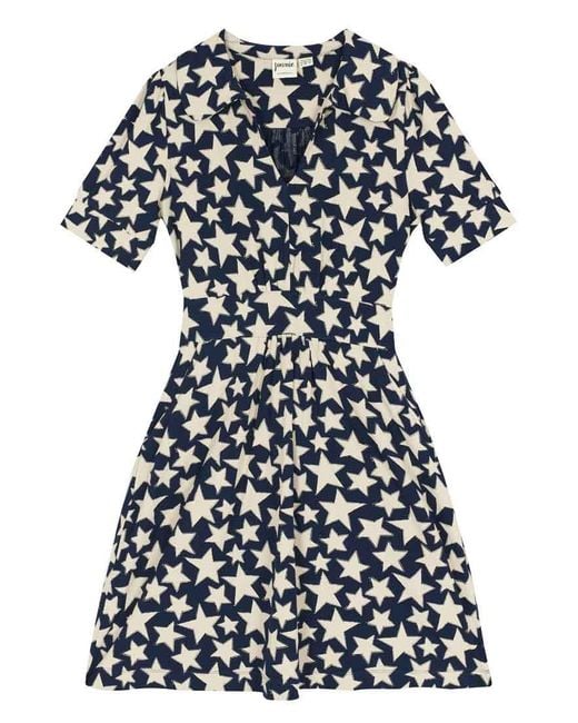Joanie Blue Clothing Olga Star Print Jersey Tea Dress- Uk