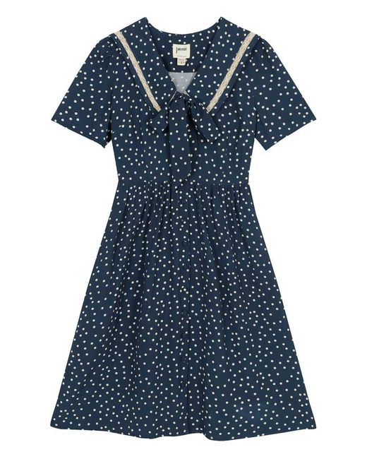 Joanie Green Clothing Everlene Polka Dot Sailor Midi Dress