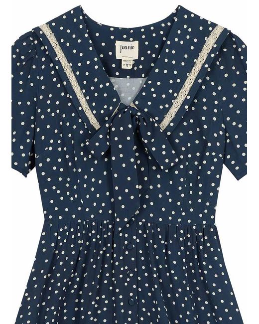 Joanie Green Clothing Everlene Polka Dot Sailor Midi Dress
