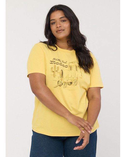Joanie Yellow Clothing Boone Not My First Rodeo Western Slogan Tee