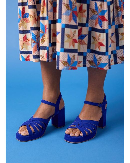 Joanie Blue Clothing Montpellier Suede Platform Sandals