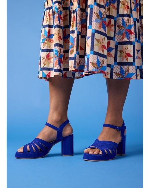 Joanie Blue Clothing Montpellier Suede Platform Sandals