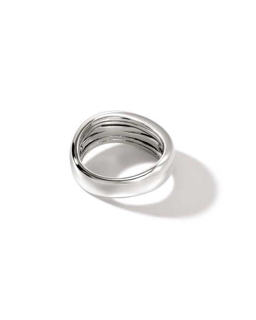 John Hardy Metallic Surf 7.5mm Band Ring In Sterling Silver