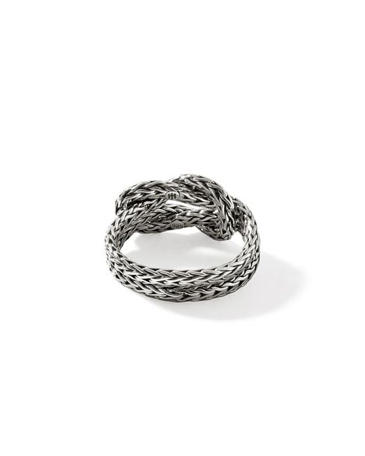 John Hardy White Love Knot Chain Ring In Sterling Silver