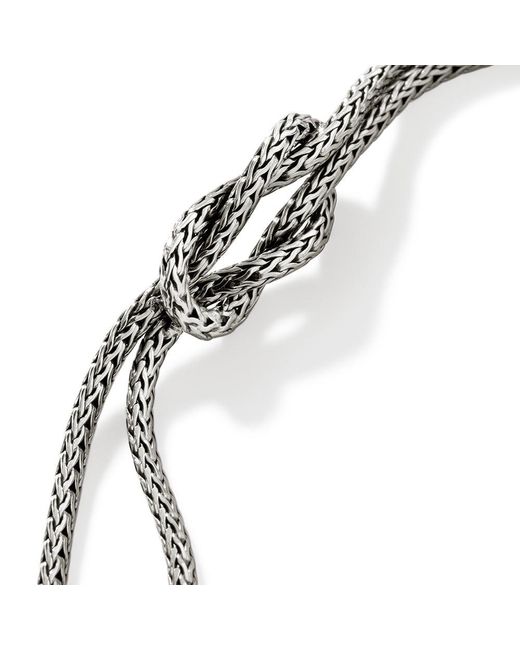 John Hardy Metallic Love Knot 1.8mm Bracelet In Sterling Silver for men