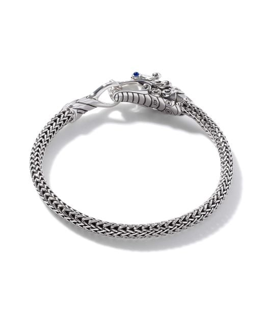 John Hardy Metallic Legends Naga 5mm Station Bracelet In Sterling Silver for men