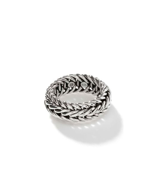 John Hardy White Kami Chain Band Ring In Sterling Silver