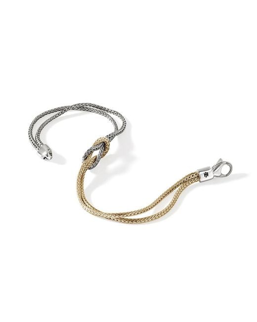 John Hardy Metallic Love Knot Bracelet In Sterling Silver & 14k Gold