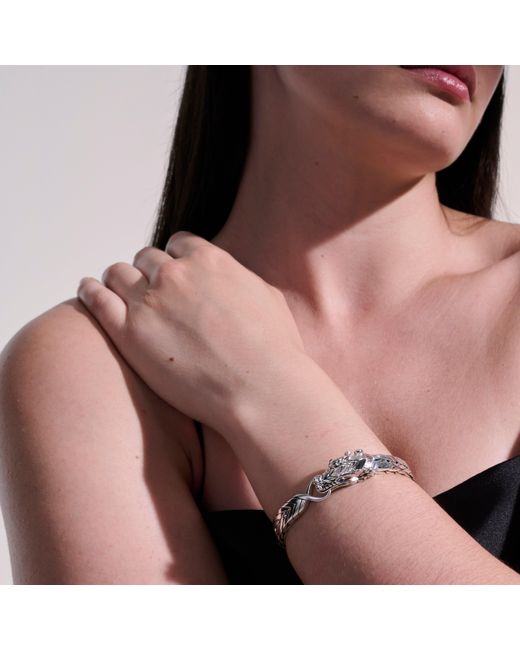 John Hardy Metallic Legends Naga 9mm Bracelet In Sterling Silver for men